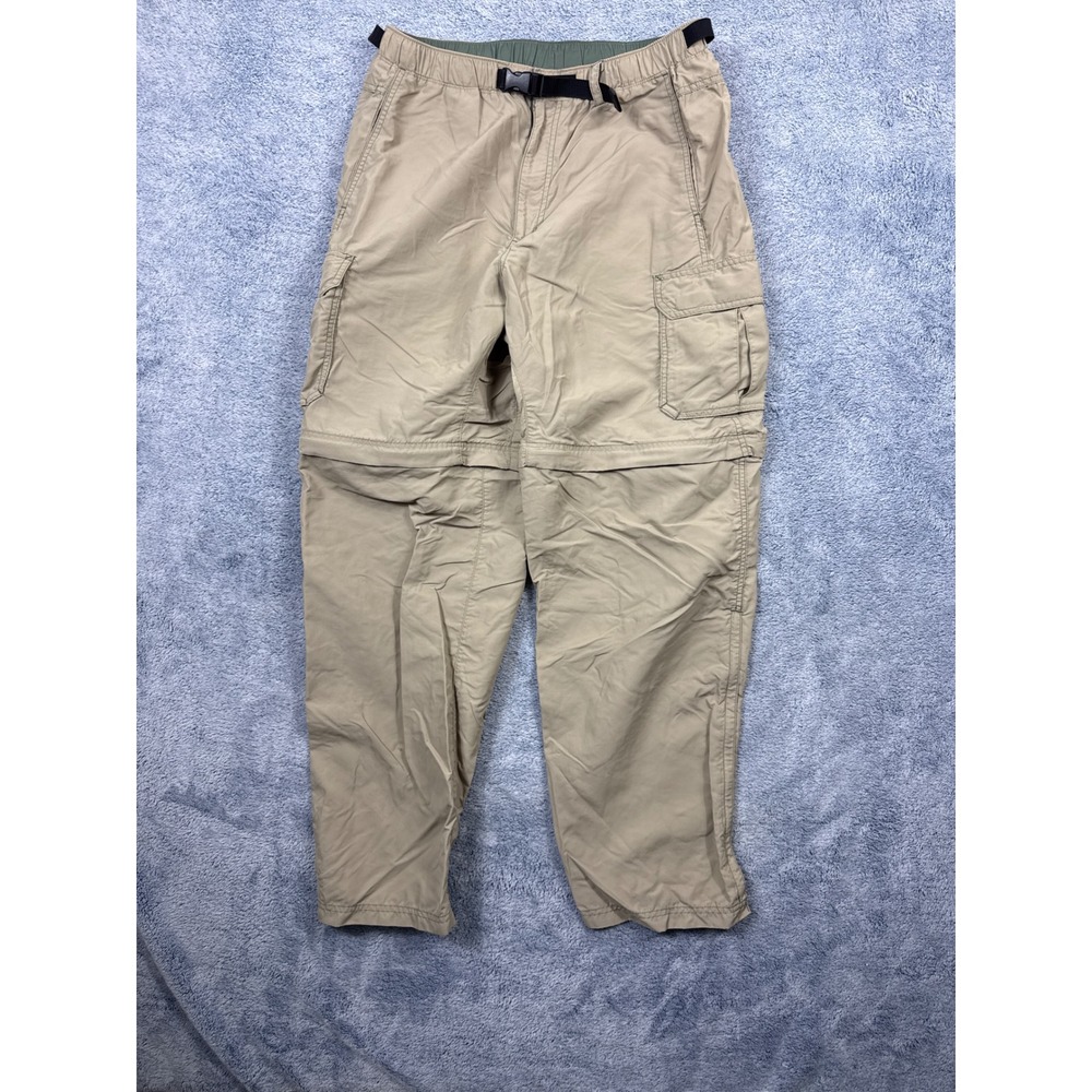 REI Mens L 32 Tan Convertible Cargo Pants Hiking Outdoor UPF 50+ Lightweight